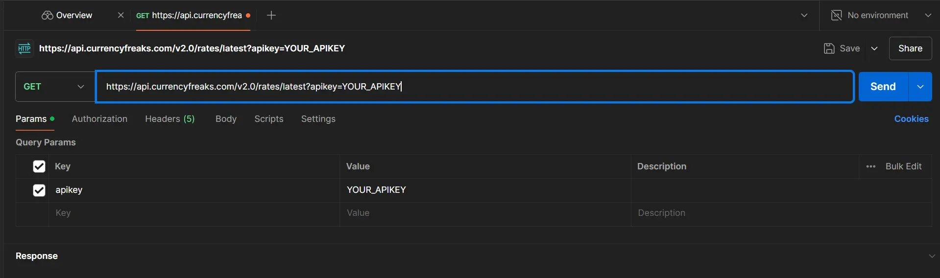 Test the API key for requests volume