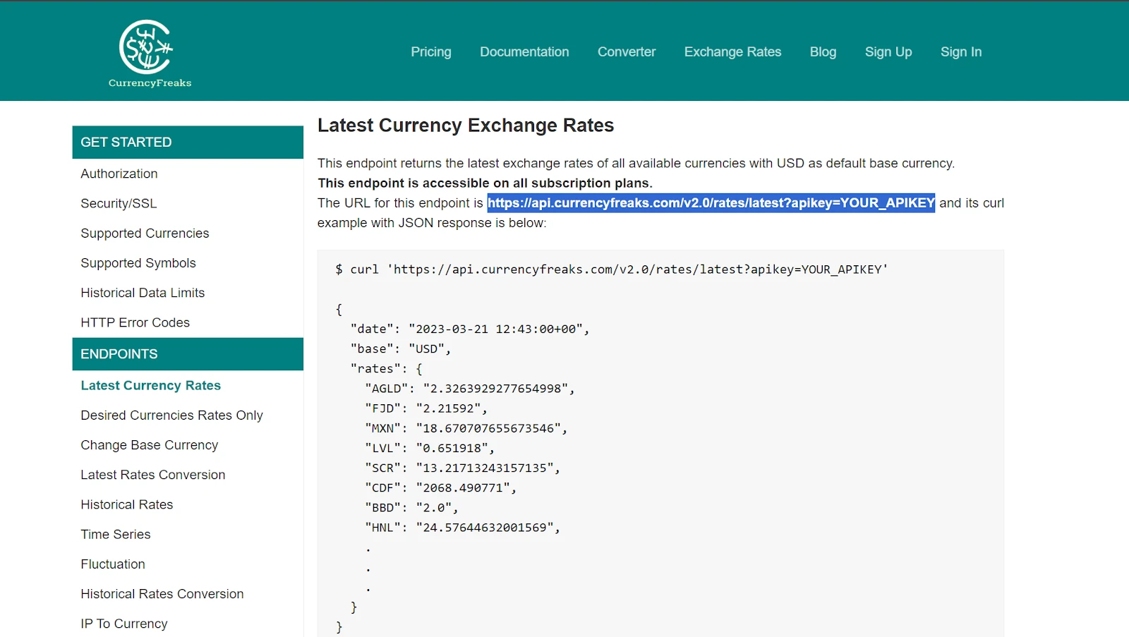 Testing the CurrencyFreaks reliable JSON API with straightforward api structure