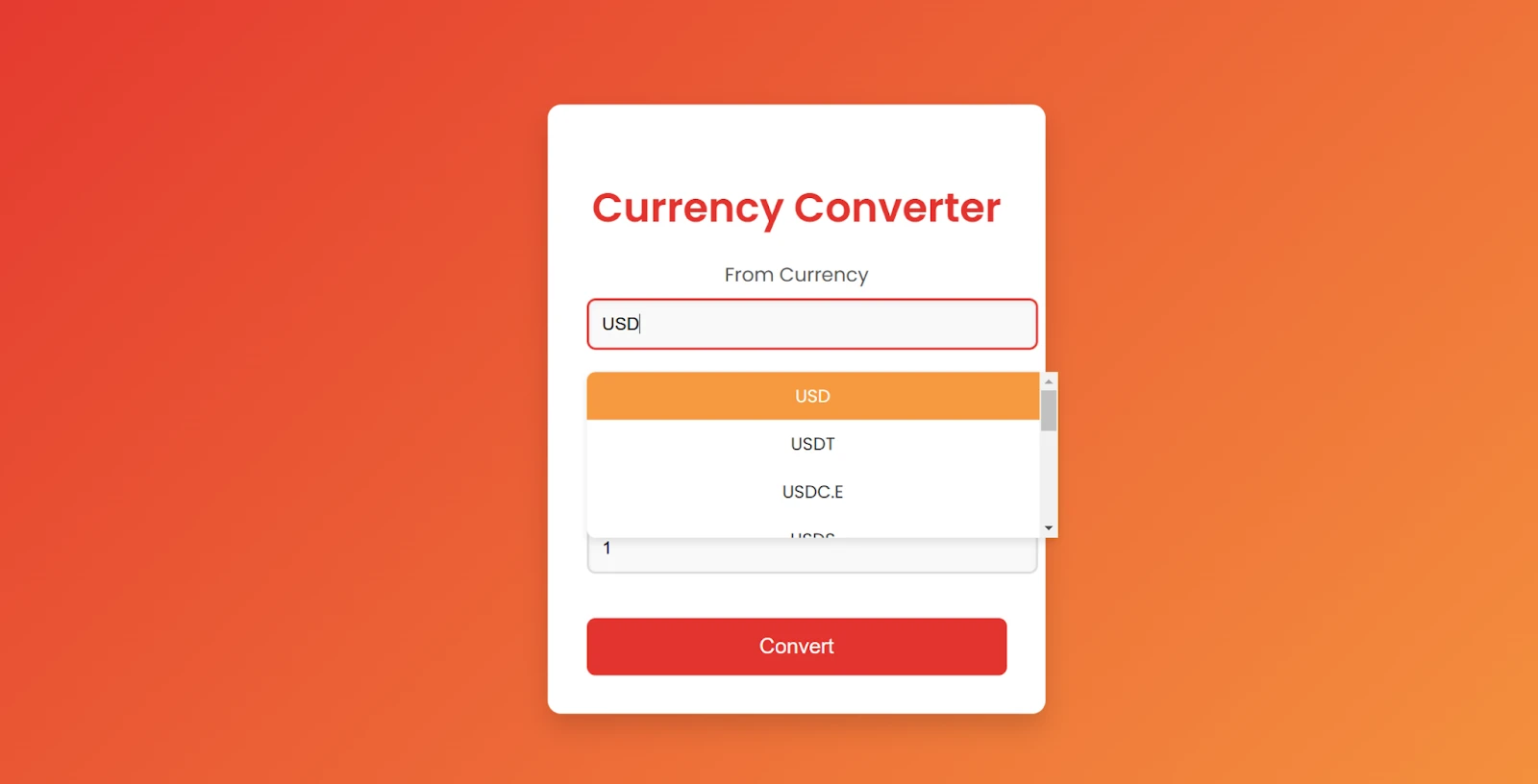 Converter made using currency conversion api or currency api