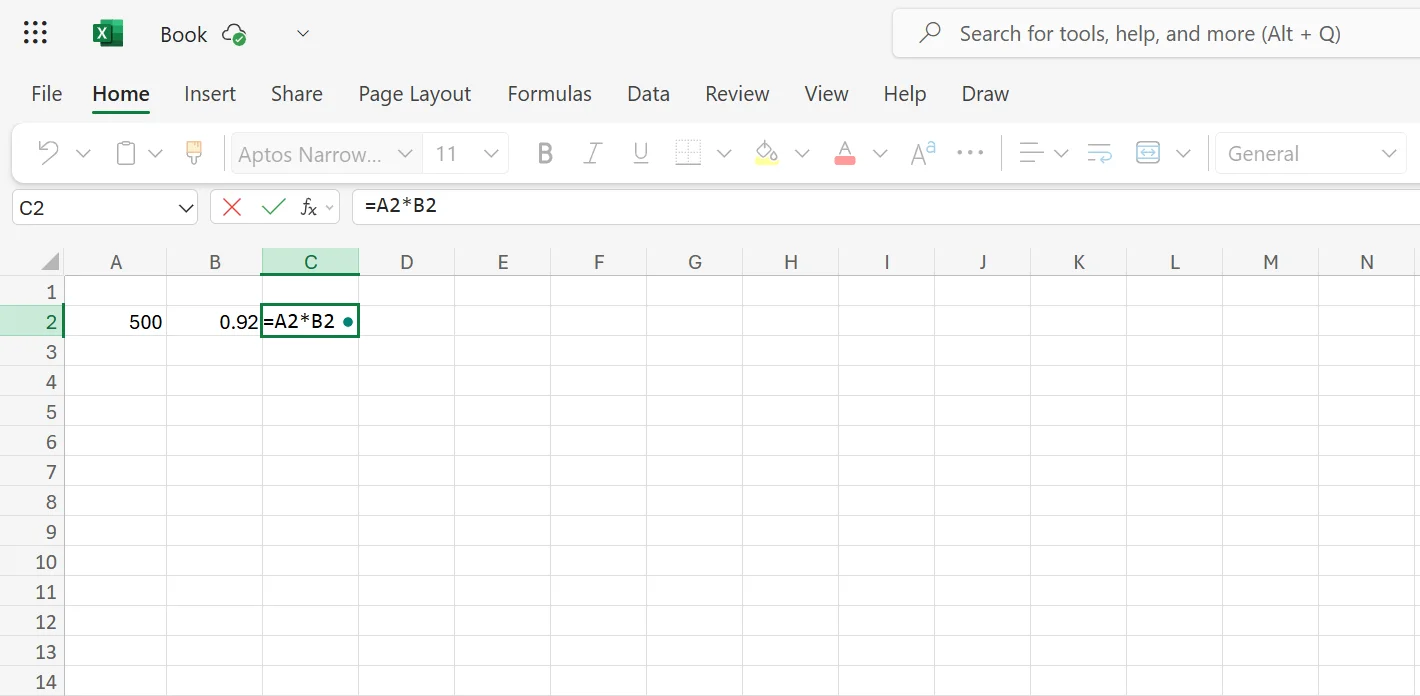 apply excel formula to get the actual rate for the converted cells using this excellent tool